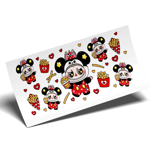 Cup Wrap Sticker UV DTF - Labubu Burger