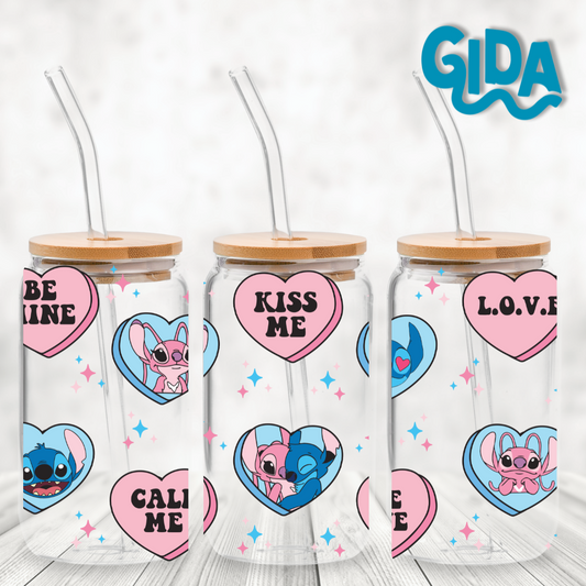 UV DTF - Be Mine Kiss me Libbey Wrap