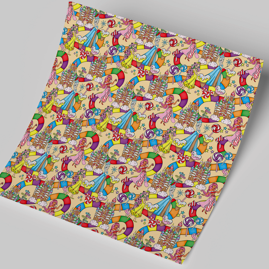 Printed Vinyl Sheet 12x12 " Permanent Vinyl - Princess Candyland Playground