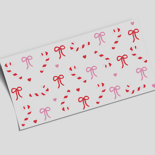 Cup Wrap Sticker - UV DTF Candy Cane