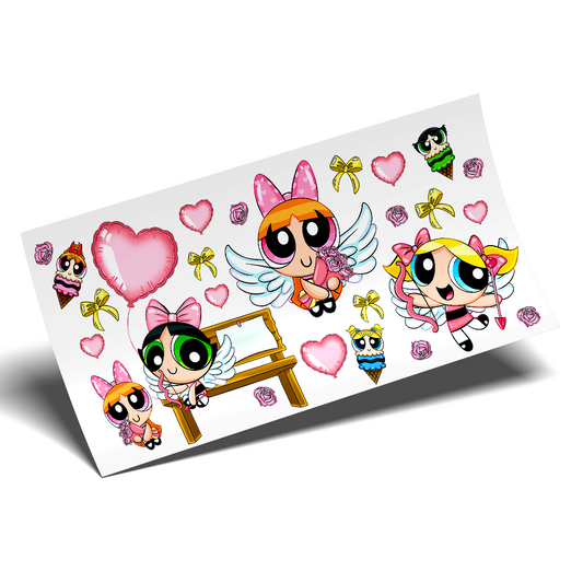 UV DTF Cup Wrap - Power puff girls friends and love