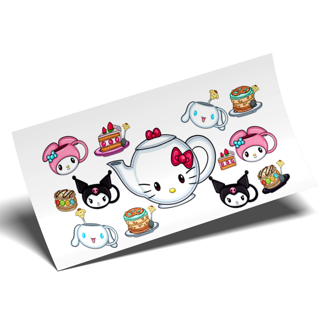 Cup Wrap Sticker UV DTF - Hello kitty Cups set