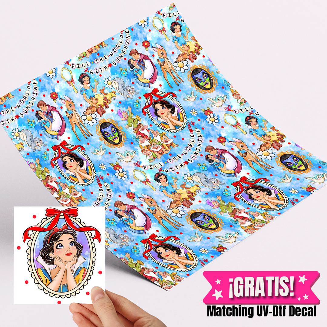 Printed Vinyl Sheet 12x12 " Permanent Vinyl - Blueshhh Snow White seamless