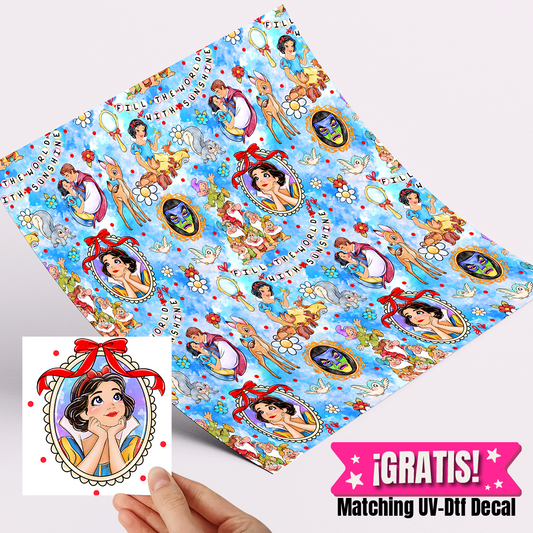 Printed Vinyl Sheet 12x12 " Permanent Vinyl - Blueshhh Snow White seamless