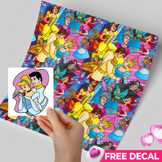 Printed Vinyl Sheet 12x12 " Permanent Vinyl - Free decal - Cenicienta