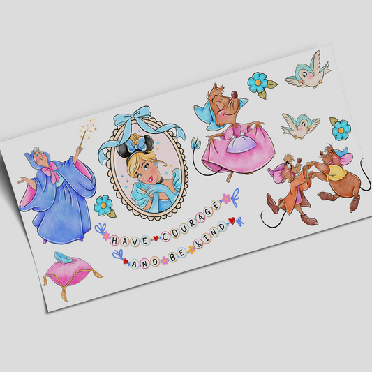 Cup Wrap Uv Dtf Stickers - Cinderella