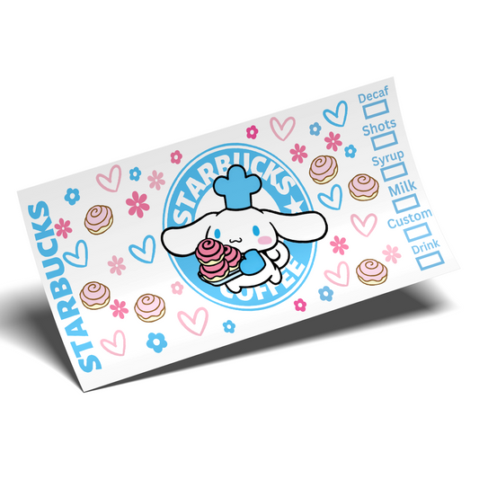 Cup Wrap Uv dtf Stickers WRAP - Chef Cinnamon Coffee libbey cup Wrap