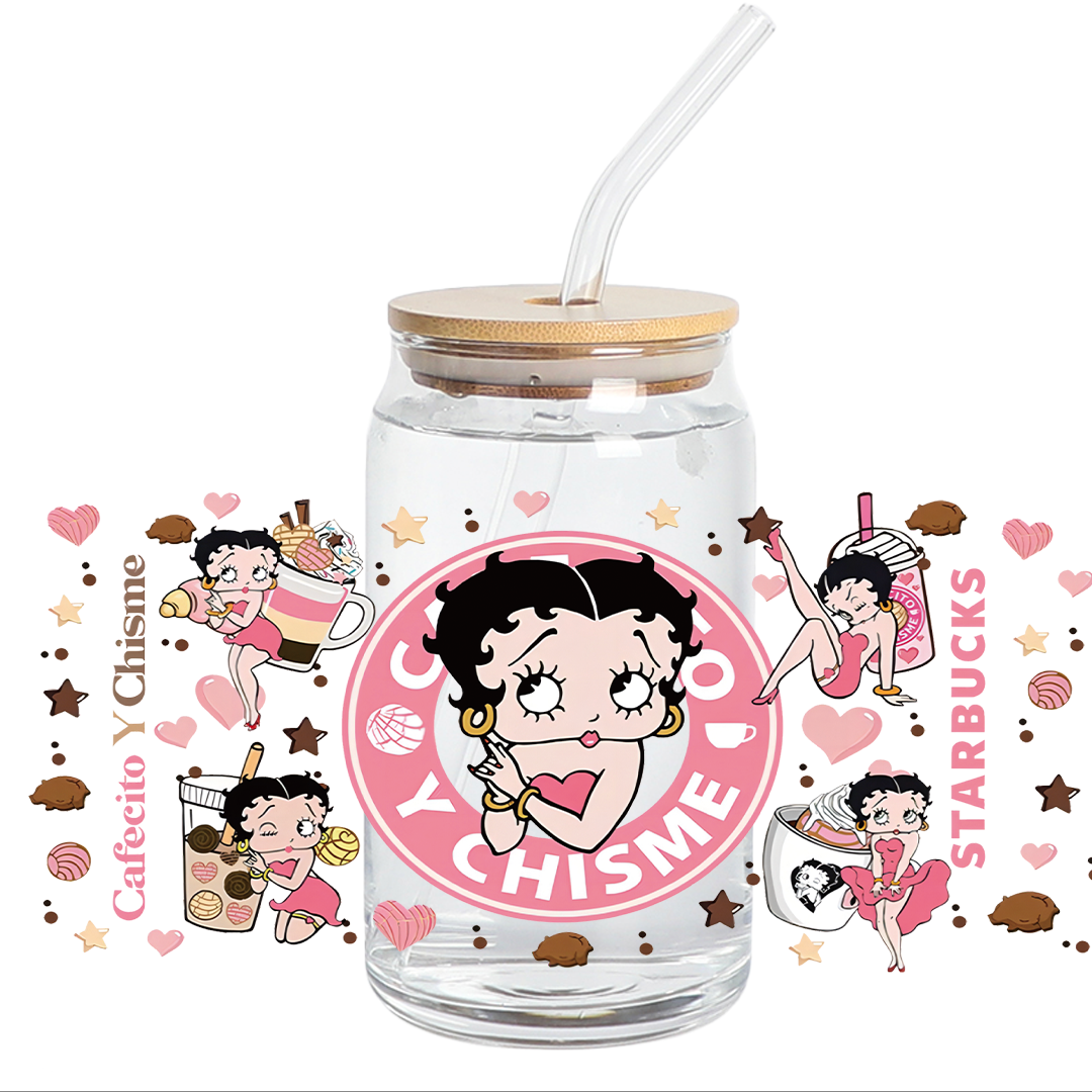 Cup Wrap Stickers UV DTF Stickers Wrap - Cafecito Chisme Sexy libbey cup Wrap