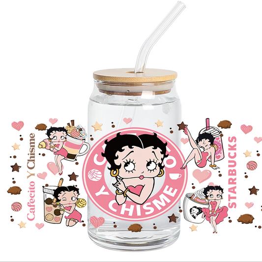 Cup Wrap Stickers UV DTF Stickers Wrap - Cafecito Chisme Sexy libbey cup Wrap