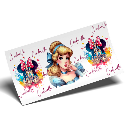 Cup Wrap Sticker - UV DTF Pink Cinderella Castle