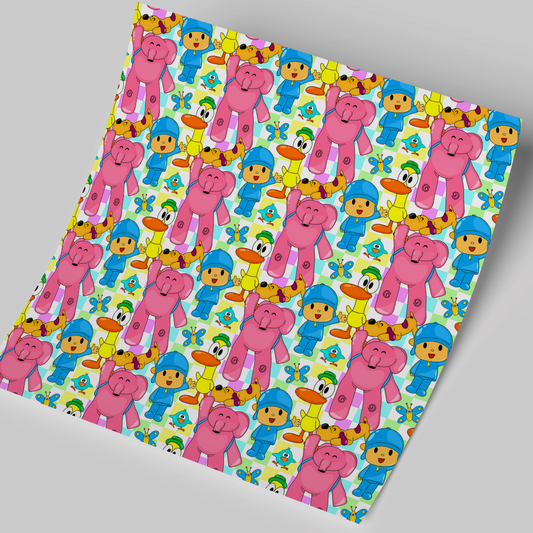 High-Quality Printed Adhesive Vinyl – Permanent Finish 12x12" Pocoyo / Free Uvdtd decal