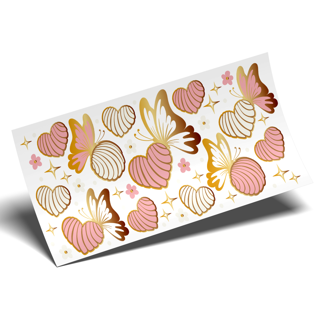 Cup Wrap Sticker - UV DTF Conchitas and butterflies