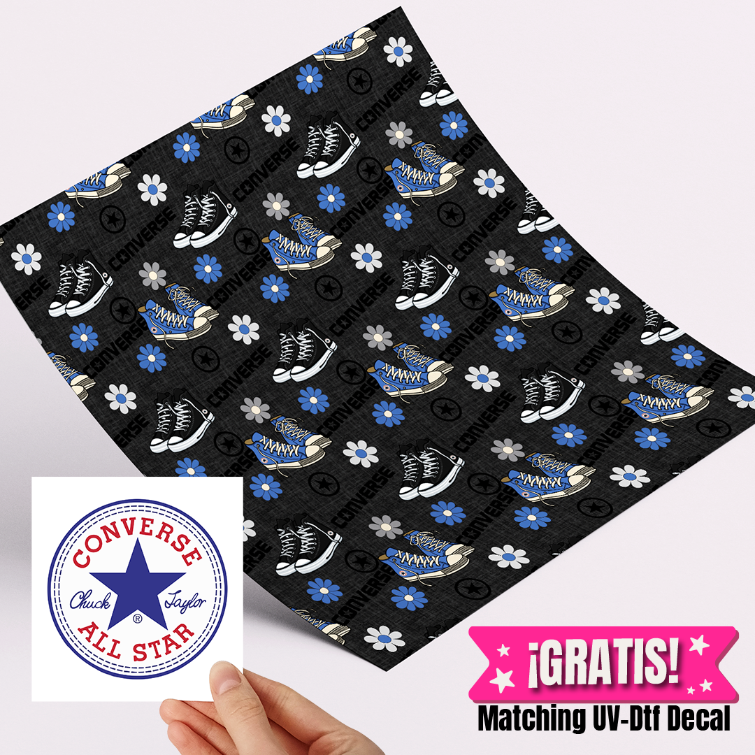 High Quality Printed Adhesive Vinyl – Permanent Finish 12x12" Converse / Free Uvdtd decal