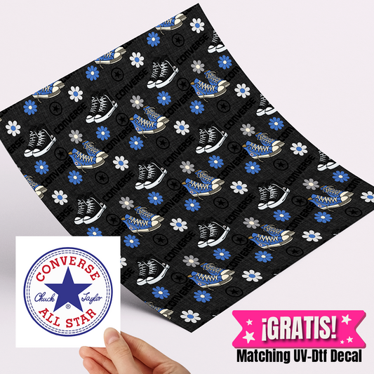 High Quality Printed Adhesive Vinyl – Permanent Finish 12x12" Converse / Free Uvdtd decal