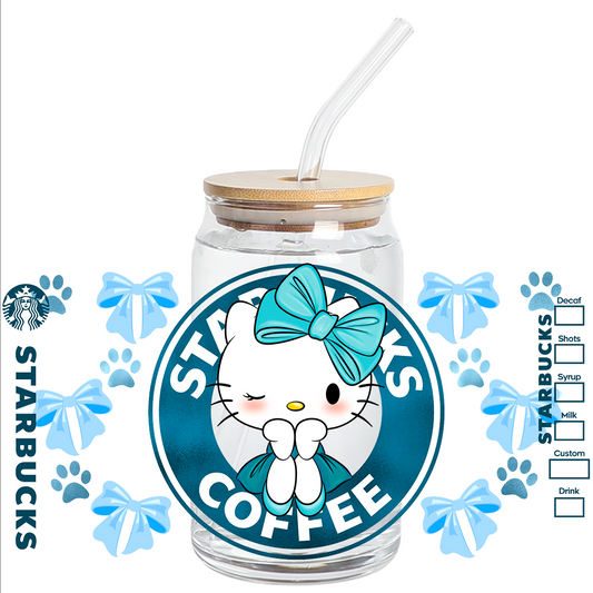 Cup Wrap Uvdtf Sticker - Blue Coquette 16oz Wrap