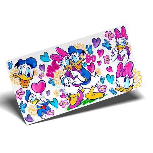 UV DTF Cup Wrap - Donald and Daisy