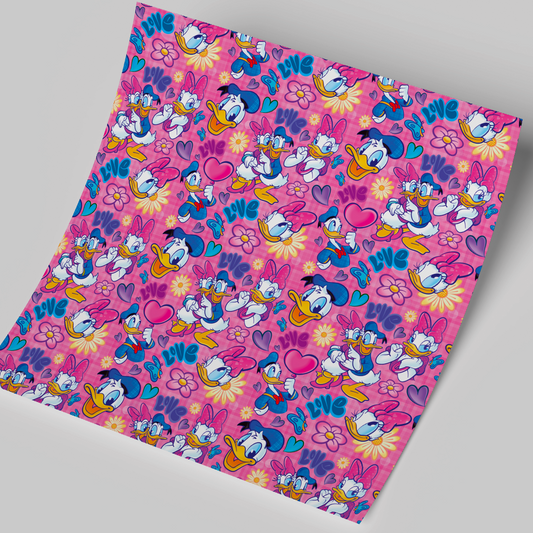 Printed Vinyl Sheet 12x12 " Permanent Vinyl - Purple Daisy Flowers