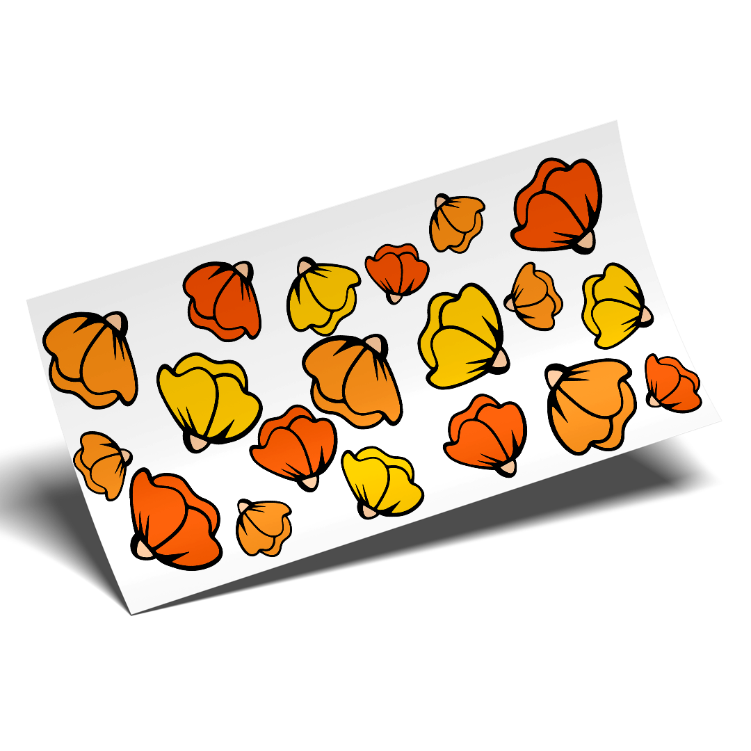Cup Wrap Sticker - UV DTF 3 colores flowers
