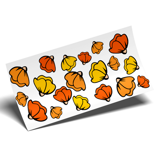 Cup Wrap Sticker - UV DTF 3 colores flowers