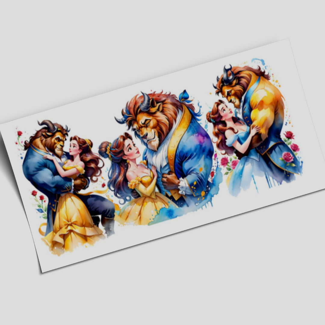 Cup Wrap Sticker - UV DTF Belle and the Beast