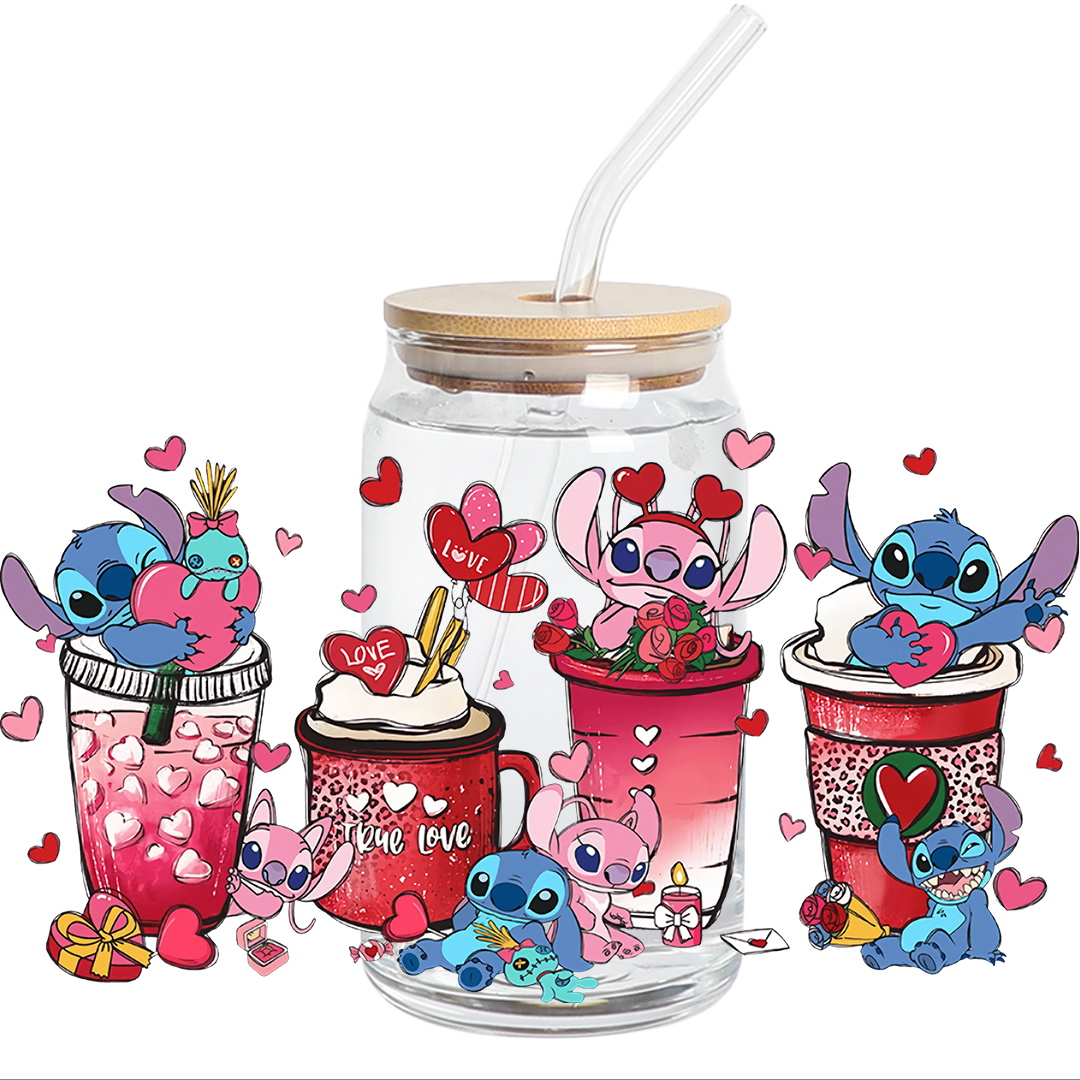 UV DTF Wrap - 4 Coffee True Love STITCHY Libbey Wrap - Stickers