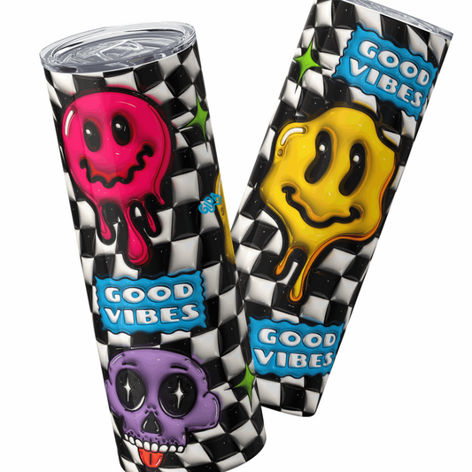 3D - Dripping Faces Straight 20oz Tumbler wrap Vinyl