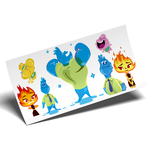 Cup Wrap Sticker - UV DTF Stickers Wrap - Elemental