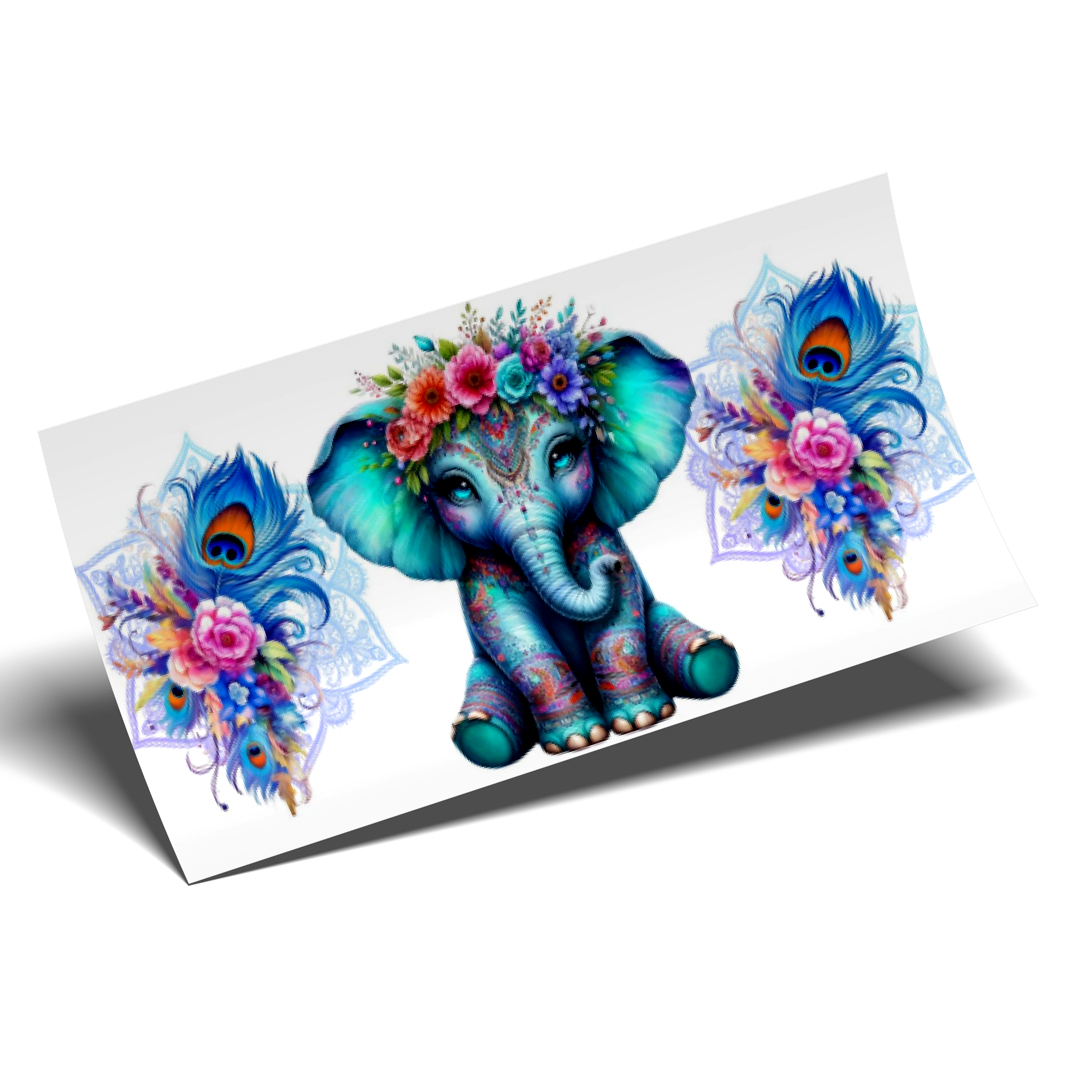 Cup Wrap Sticker UV DTF - Hamsa Magic Elephant
