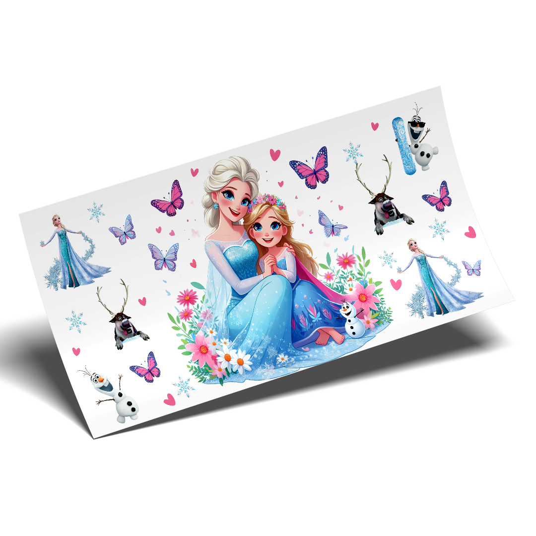 UV DTF Cup Wrap - Elsa Princess cup Wrap