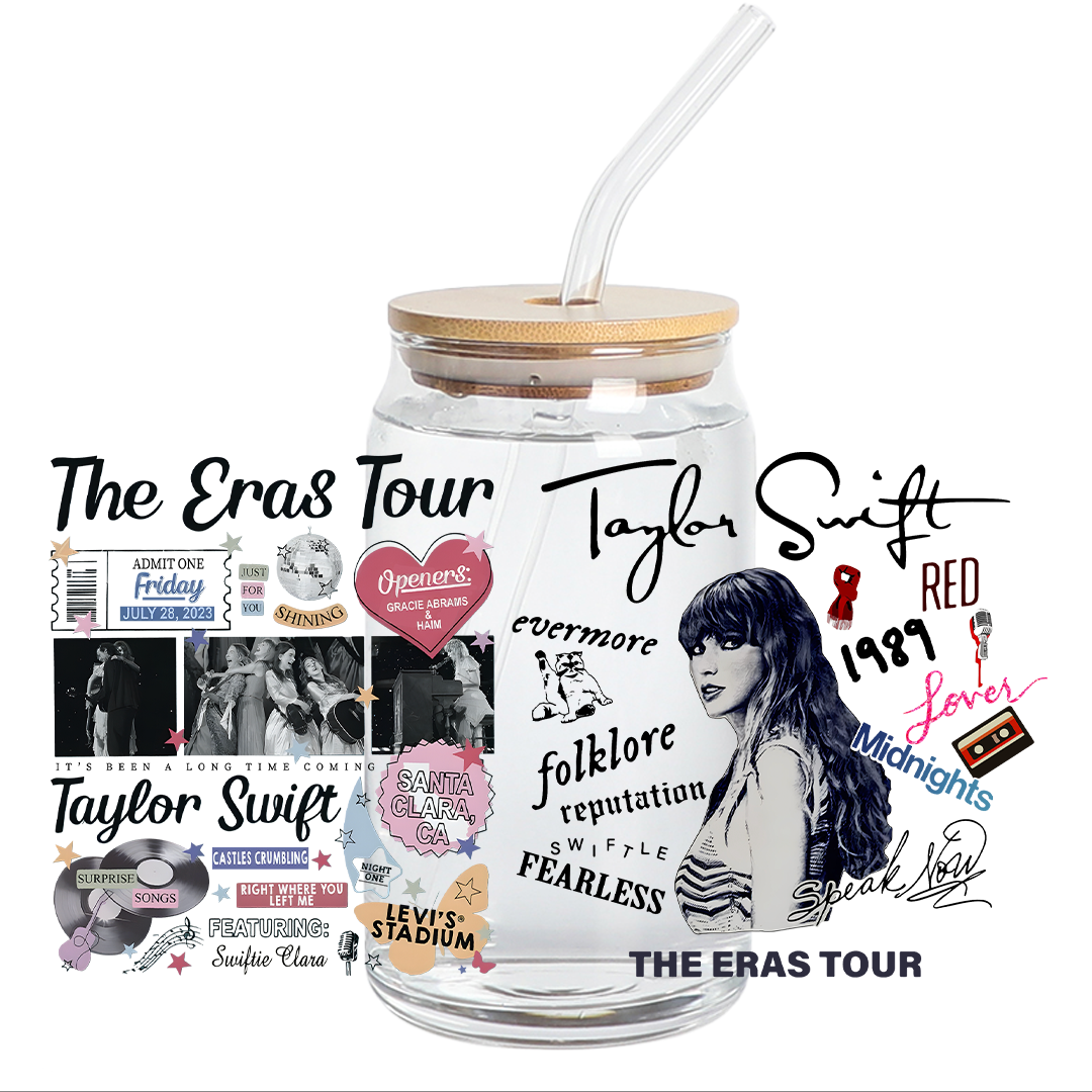 UV DTF Stickers Wrap - The Eras Coffee Libbey cup Wrap