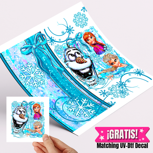 20 OZ straight tumbler Patterned Vinyl - Frozen Elsa 23.5x20.5 centimeters