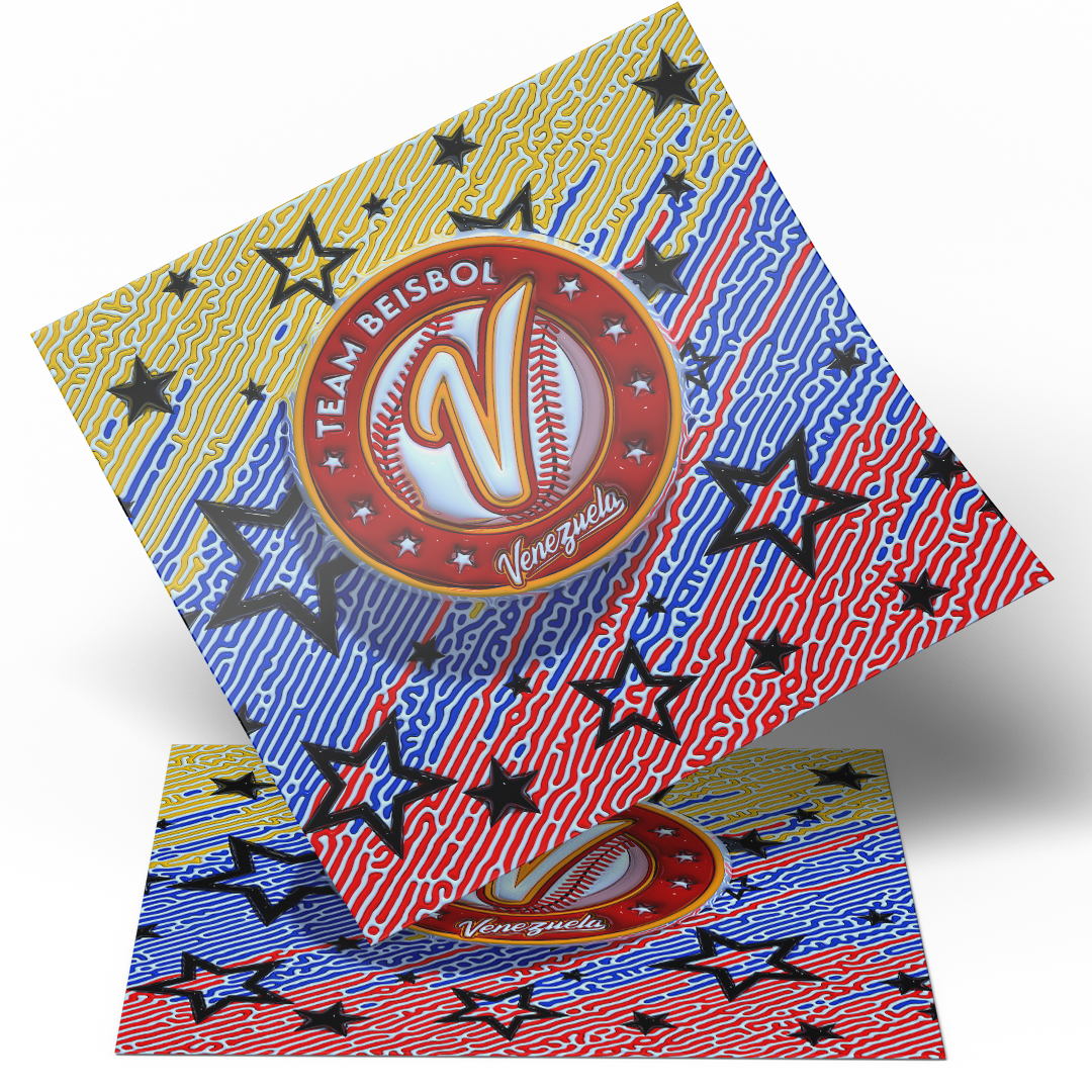 Printed Vinyl 3D - Venezuela Baseball NO HIT NO RUN 2024 20oz Straight Tumbler wrap Vinyl