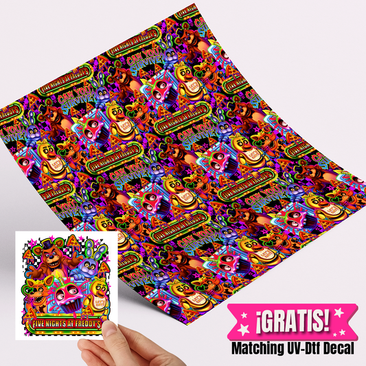 High Quality Printed Adhesive Vinyl – Permanent Finish 12x12" Freddy / Free Uvdtd decal