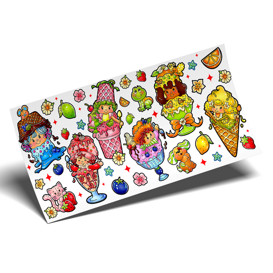 UV DTF Wrap Stickers - Popsicle Strawberry Shortcake