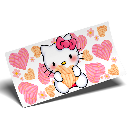 Cup Wrap Sticker - UV DTF Kitty Big Heart conchitas