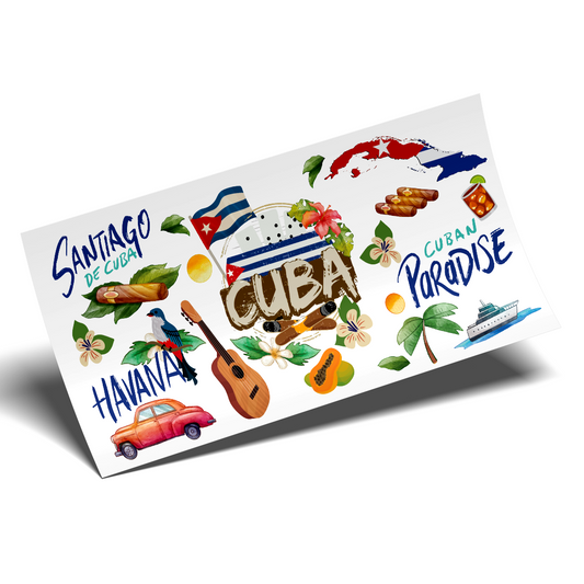 UV DTF Wrap Stickers - Cuba