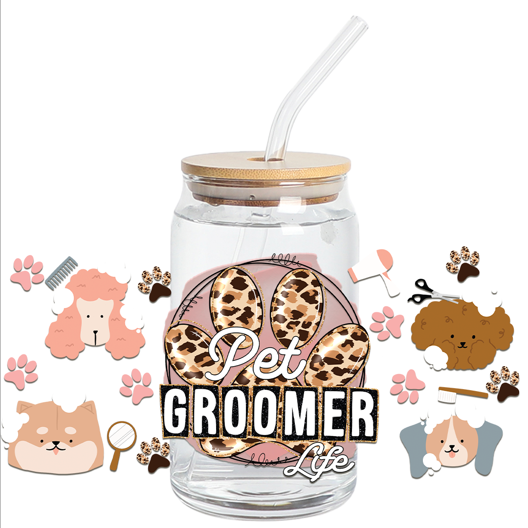 Cup Wrap Stickers UV DTF - Pet Groomer cup Wrap