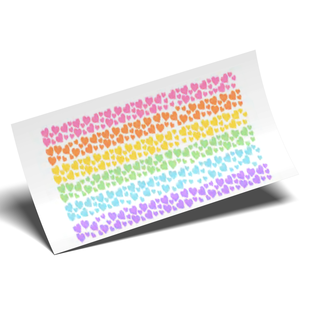 Cup Wrap Sticker - UV DTF Multicolor hearts