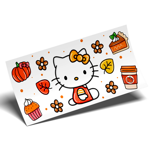 Cup Wrap Sticker - UV DTF Kitty Fall