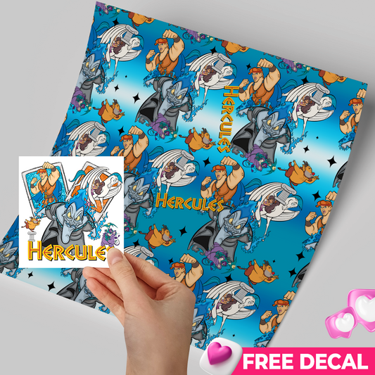 High-Quality Printed Adhesive Vinyl – Permanent Finish 12x12" Hercules / Free Uvdtd decal