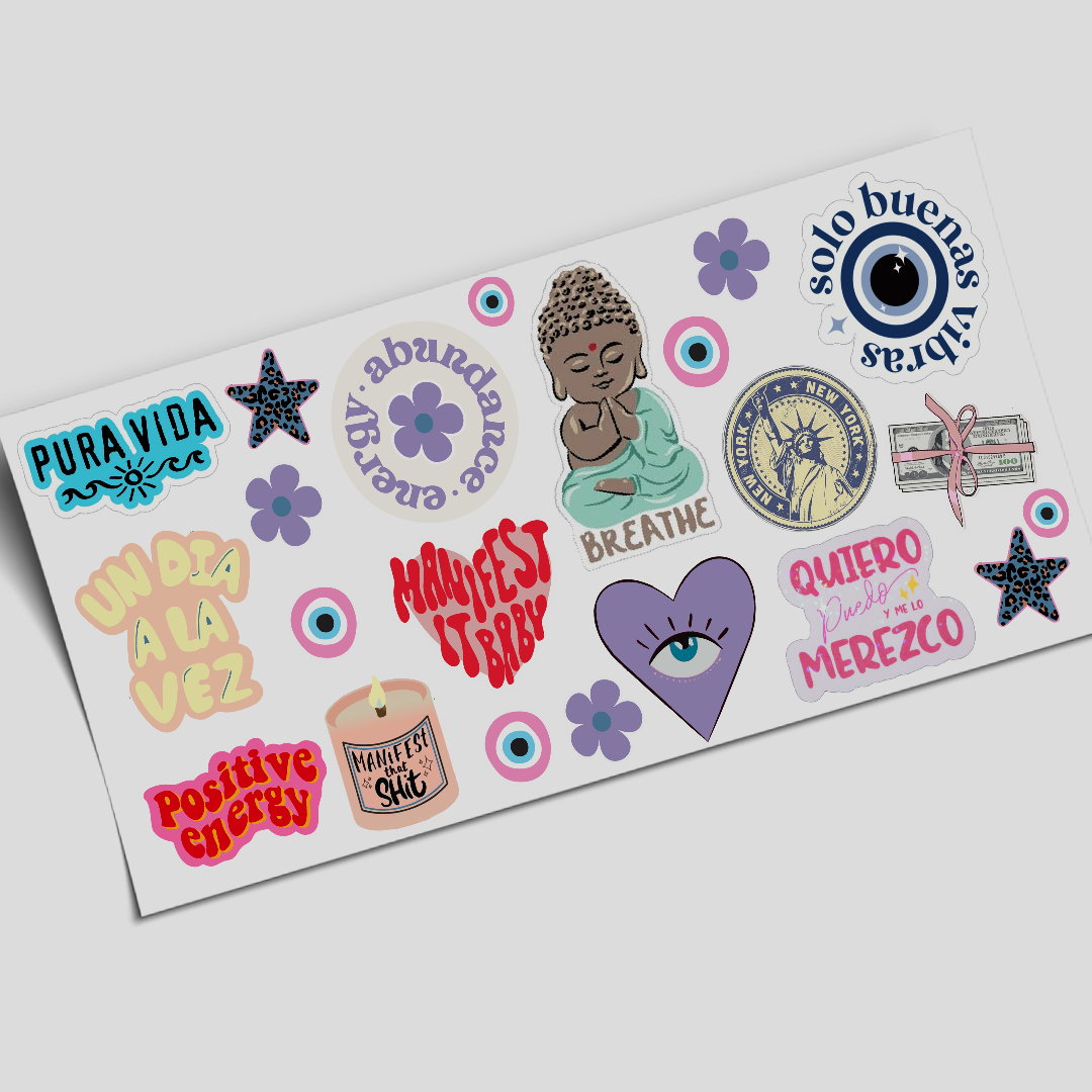 Cup Wrap Sticker - UV DTF Quiero y Merezco Pura Vida