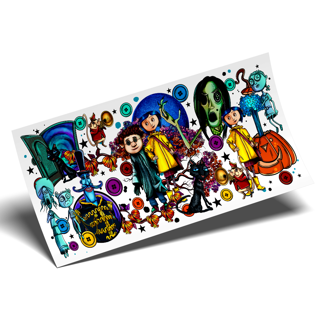UV DTF Cup Wrap - Halloween Coraline Fan