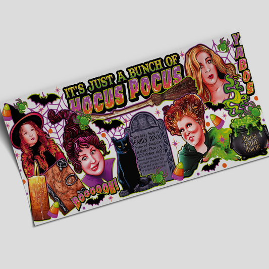 UV DTF Wrap Stickers - Hocus Pocus just a bunch - 16oz libbey