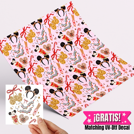 High Quality Printed Adhesive Vinyl – Permanent Finish 12x12" Mickey Coquette / Free Uvdtd decal