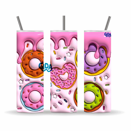 3D - Donuts Straight 20oz Tumbler wrap Vinyl