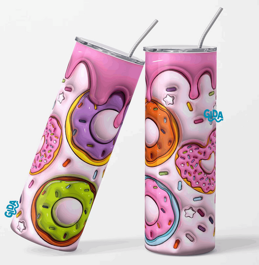3D - Donuts Straight 20oz Tumbler wrap Vinyl