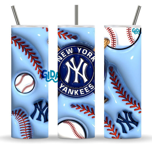 3D - NY YANKEES Straight 20oz Tumbler wrap Vinyl