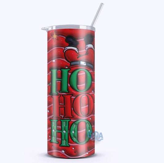 3D - HO HO HO Christmas 20oz Straight Tumbler wrap Vinyl