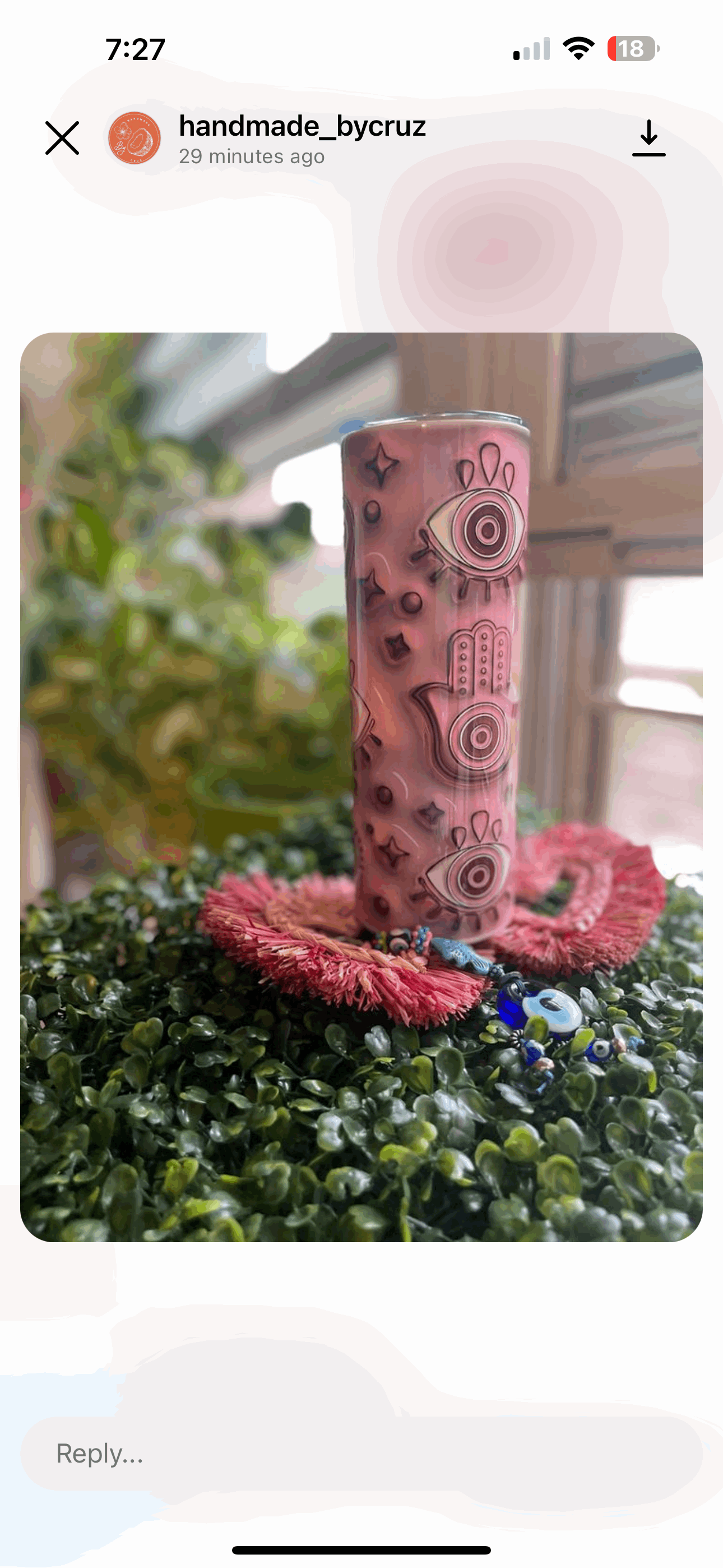 3D Pink Turkish Hamsa and Eyes Straight 20oz Tumbler Wrap Vinyl - Unique Tumbler printed vinyl