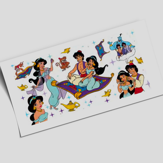 UV DTF Wrap Stickers - Jasmine in a carpet - 16oz libbey